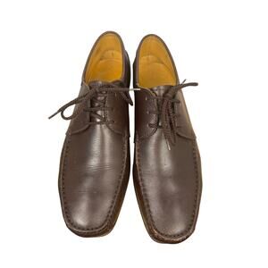 Bruno Magli Men's leather oxford Made in Italy Bologna Cognac Brown size 7